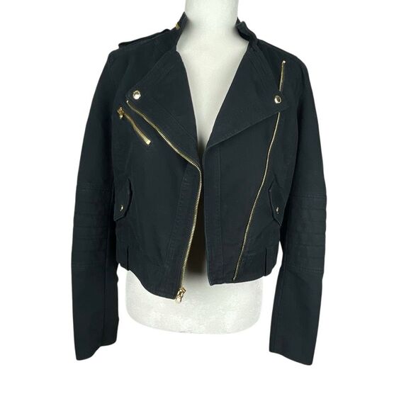 Juicy Couture Cotton Moto Jacket Black M - Picture 2 of 11